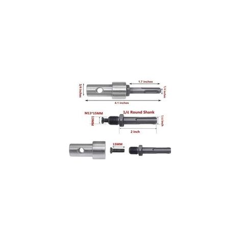 Adaptateur de perceuse tarire, adaptateur filetage, mandrin sans cl 1/2\", tige ronde M13 x 15 mm (1/3)
