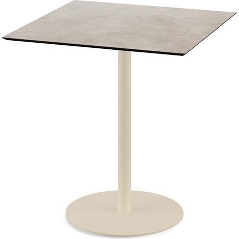 Urban table de bistrot avec piètement sable + plateau HPL Moonstone 70x70 cm - Feros