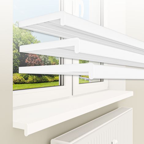 HEXIM Fensterbank bis 3 Meter Fensterbrett weiß matt glanz Kunststoff PVC innen DIN EN 13501-1: 25cm - Matt, 280cm lang