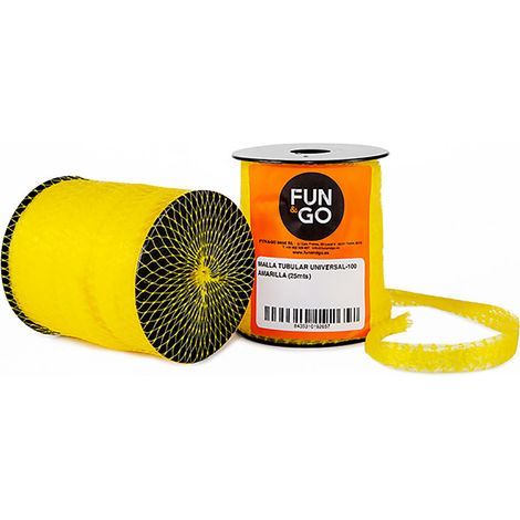 Maille tubulaire jaune 25m – Polyéthylène extrudé pour emballage frais – Résistante et flexible – Identification facile des produits – Ehlis
