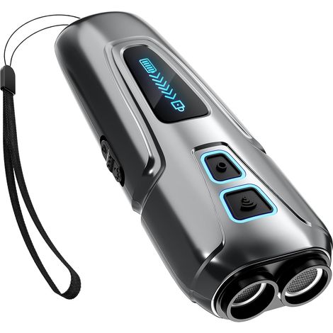 Anti-Bell-Geräte für Hunde, wiederaufladbares Gerät zur Bellkontrolle mit Doppelsensor und Trainings-/Abschreckungsmodi, Hundepfeife zum Stoppen des Bellens, Ultraschall-Hundeabschreckung mit LED-Tasc (1/5)