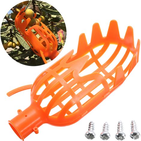 Panière de cueillette de fruits en plastique, tête de récolte attrape-fruits avec panier de ramassage