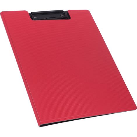 Classeur A4 à pince métallique, pressage à chaud, texture givrée, dossier en PP écologique pour bureau, rouge, pochette rigide professionnelle (1/5)