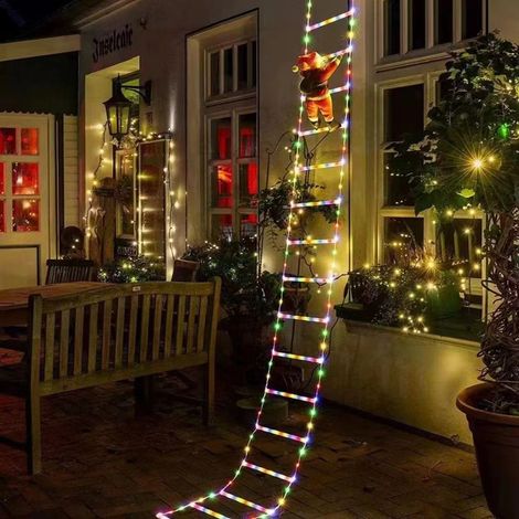 1,8 m lange LED-Weihnachtsmann-Lichterkette mit Fernbedienung – Mehrfarbige Lichterkette für drinnen und draußen für eine festliche Weihnachtsstimmung-x (1/3)