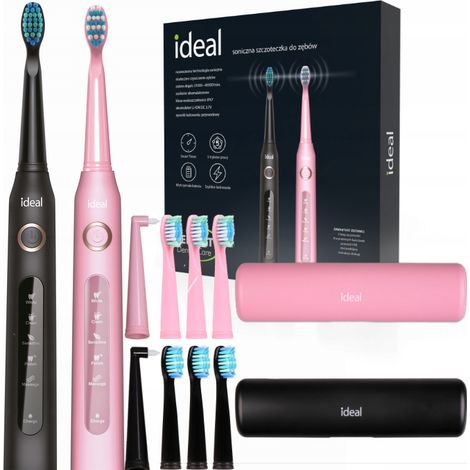 2 brosses à dents électriques soniques + étui + ensemble de têtes de brosse