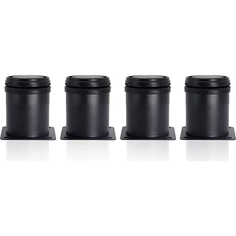 Ahlsen 4 schwarze Beine, höhenverstellbar, 50 mm, verdickte Schrankbeine, Tischbeine, Möbelbeine, Edelstahl, höhenverstellbar 0–15 mm, schwarz (1/5)