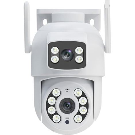 Caméra de Surveillance extérieure 6MP, Double Objectif, Double écran, Suivi Automatique par IA, vidéo IP, WiFi, PTZ, Audio bidirectionnel(No Card) (1/5)