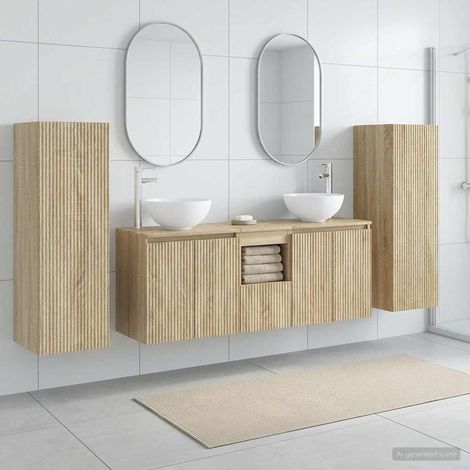 vidaXL Bathroom Furniture Set 5 pcs Sonoma Oak 33 x 34.5 x 100 cm (1/5)