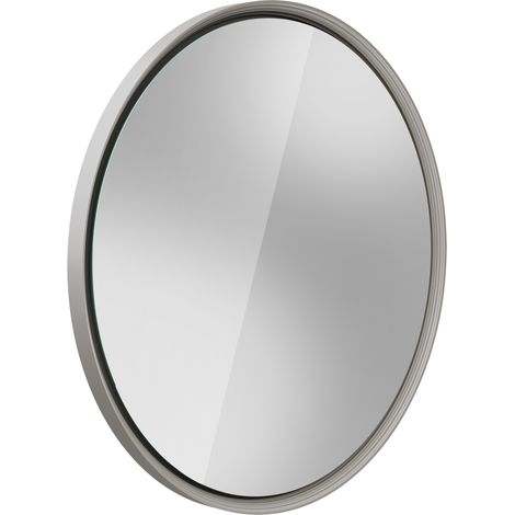 BERNSTEIN - Specchio da bagno rotondo con illuminazione a LED, 80cm, cornice grigio seta opaco, antiappannamento, sensore di movimento - BELDIVO Grigio seta opaco (1/5)