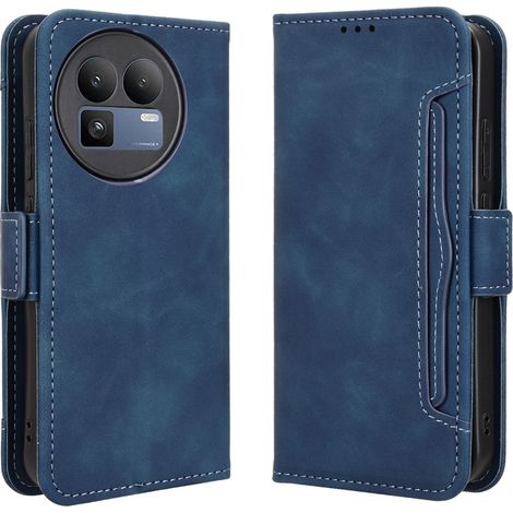 Funda tipo libro para Realme GT 8 Pro, con ranura para tarjeta, color azul. (1/5)