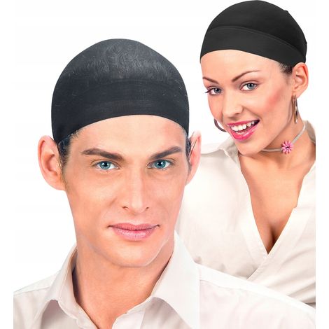 Gorro negro para peluca, redecilla para el cabello, para pelucas y disfraces, 2 unidades. (1/2)
