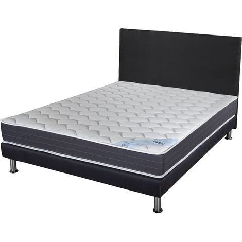 Matelas + Sommier + Tete SR9 Deco 140x190 Rubis - H. 21 cm - Soutien très ferme (1/5)
