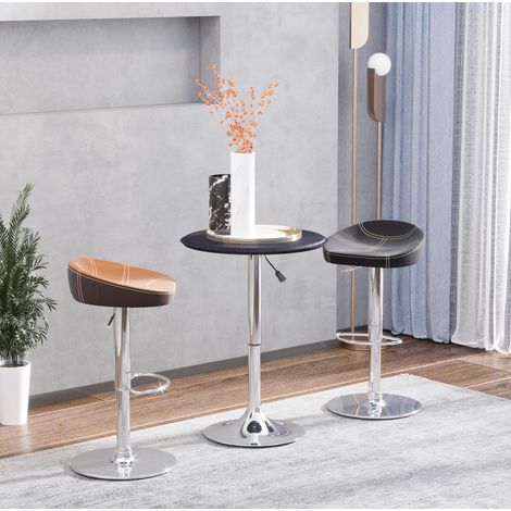 MEUBLIV Mesa alta negra Ø63 x 67-93 cm - altura regulable, tablero giratorio 360° (1/5)