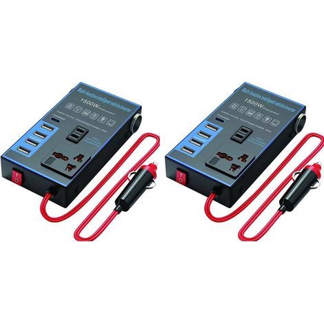 Adapté aux convertisseurs de puissance pour véhicules de 1500 W, 12 V/24 V vers 220 V, avec fonction de charge USB, compatible avec les téléphones portables, les camions et les prises domestiques. Ada (1/3)