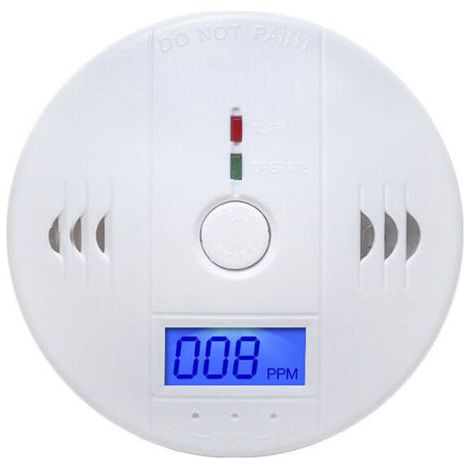 Détecteur de monoxyde de carbone avec affichage numérique et alarme sonore domestique, alimenté par batterie (à l'exclusion de la batterie aa) monté indépendamment (1/5)