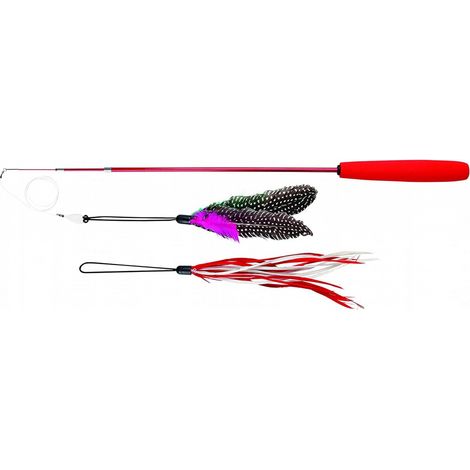 Trixie Teleskop-Spielangel mit 2 Spielzeugen 40 - 98 cm