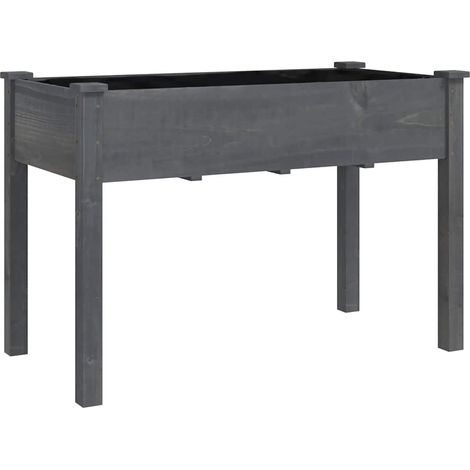 Jardinière  Bac à fleurs avec doublure gris 118x59x76 cm bois massif de sapin (1/5)