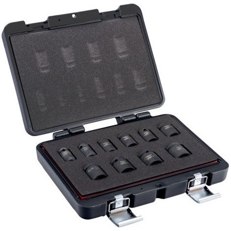 BAHCO - Jeu de douilles à chocs 1/2", 6 pans, dimensions en pouces, fini phosphaté -10pc