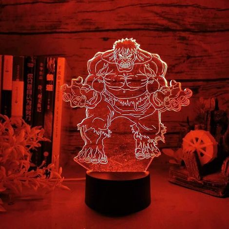 Lampe de table 3D veilleuse avec figurines de super-héros Marvel, socle noir, LED RGB 7 couleurs (1/5)