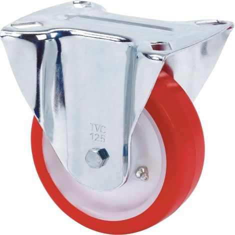 RUEDAS ALEX rueda fija  17tvc125-po nylon blanco-poliur.rojo eje liso (1/2)