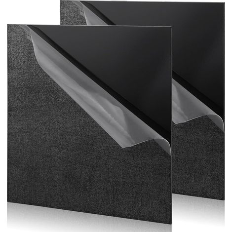 Plaque Acrylique Noir 2 Pièces, 300 x 300 x 3 mm Feuille Acrylique, Plaque Plastique avec Film Protecteur, Découpables au Laser, pour Cadre Photo,Projet Présentation,Peinture (1/5)