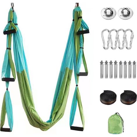 Balançoire aérienne pour yoga, hamac de yoga ultra-résistant à extension trapézoïdale, sangle de yoga suspendue au plafond pour exercices d'inversion antigravité