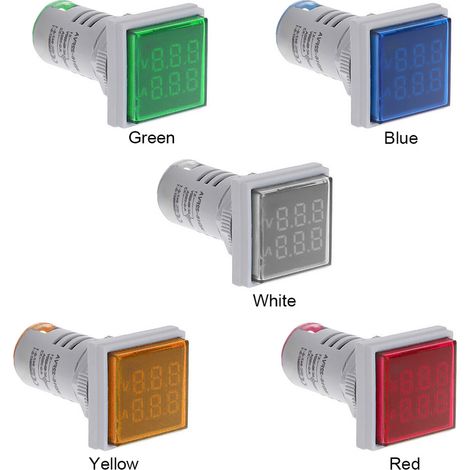 Petit carré numérique LED voltmètre ampèremètre témoin lumineux indicateur mesureur tension courant AC 60-500V 0-100A (1/4)
