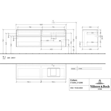 Villeroy & Boch C12200VN WTUS Collaro C12200 1600x548x500 mm 4