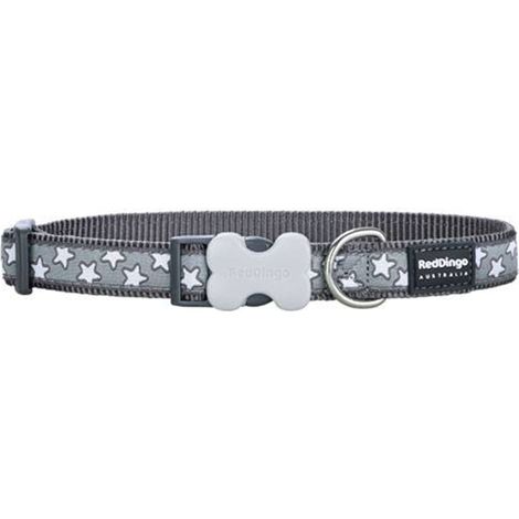 Collier chien Red Dingo gris étoiles blanches Taille : T2