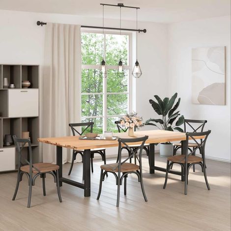 Maison Exclusive - Esstischbeine Schwarz 2 Stk. 100x(72-73) cm St
