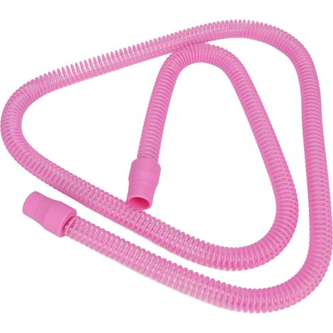 Ensemble de remplacement pour tuyau d'appareil respiratoire - Tuyau souple avec raccords en caoutchouc rose (1/5)