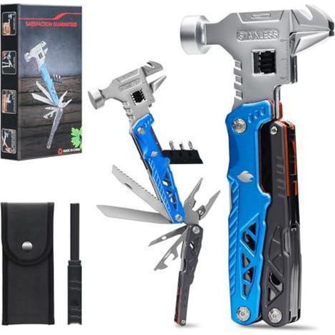 18-in-1 Multitool mit Hammer & Zange, robust, für Outdoor & Hausgebrauch