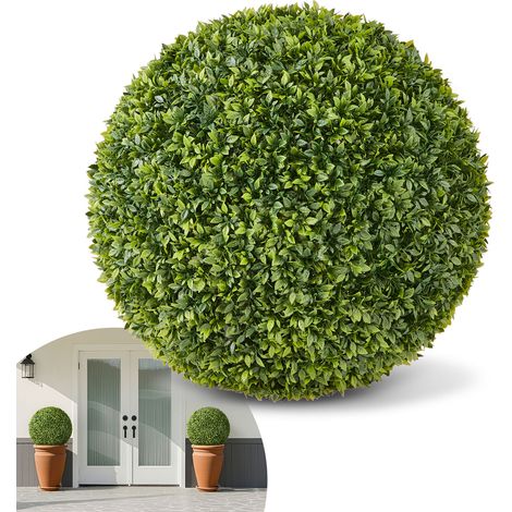 VEVOR Palla di Arte Topiaria Artificiale, 584 mm, Finto Bosso Artificiale, Finto Albero di Seta, Sembra Vero, Facile da Montare per Decorazioni, Portico Anteriore, Esterno, Patio, Giardino