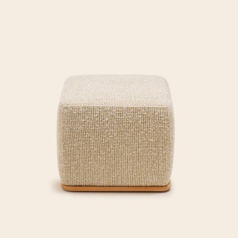 Pouf en Bois et jacquard Alisia ARNEL