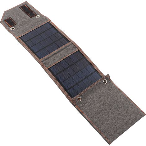 Chargeur solaire pliable en silicium polycristallin 8W 5V avec port USB, sac de rangement pliable pour le camping, la randonnée et l'alpinisme. (1/5)