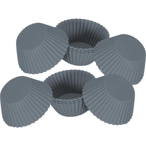 Lot de 10 caissettes en silicone gris diamètre 7 cm