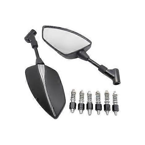 Rétroviseur universel pour moto 10 mm x 8 mm, rétroviseur latéral avec 6 vis, couleur argent (1/5)
