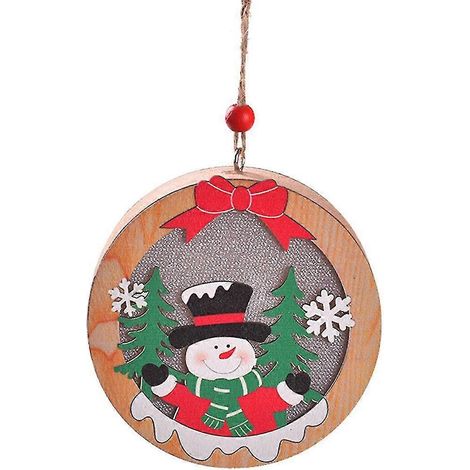 Colgante de Papá Noel, adorno navideño de madera para colgar. (1/5)