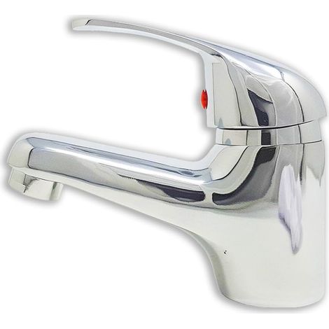 MONOCOMANDO LAVABO Miscelatore Cromo  per Lavabo, Rubinetto Cromato, Design Basic