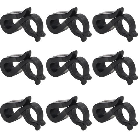 120 clips de guirlande lumineuse de Noël réutilisables en plastique étanche pour suspension extérieure, décorations de fêtes de fin d'année, noir. (1/5)