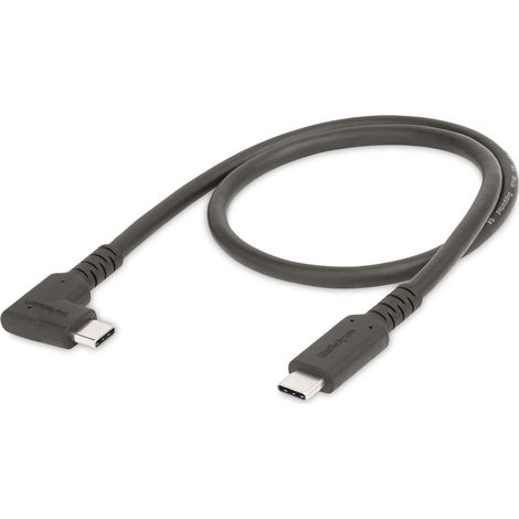 StarTech.com Cavo USB-C angolare robusto da 50 cm, USB 3.2 Gen 2 (10 Gbps), cavo di trasferimento dati USB type-C ad angolo retto, DP Alt Mode 4K 60Hz, 100W Power Delivery - Cavo USB Tipo C a 90 gradi (1/5)