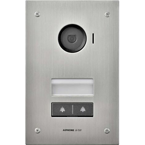 Platine JV vidéo, encastrée, avec 2 boutons d'appel pour 2 moniteurs JV1MD - AIPHONE JV2DVF