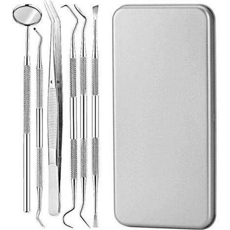 Détartreur, kit de soins dentaires, nettoyage des dents, détartreur pour chien, sonde dentaire, miroir buccal et détartreur en acier inoxydable (1/5)