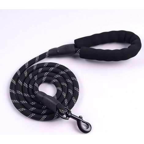 Guinzaglio per cani, lungo, con impugnatura imbottita, per cani di piccola, media e grande taglia, spessore 1,2 cm, lunghezza 3 m, blu scuro. (1/5)