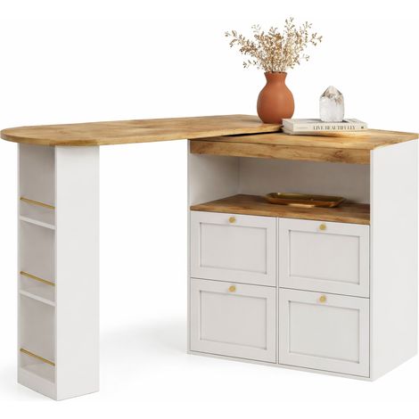 CHICFURN Mueble de almacenaje giratorio 105 x 39 x 102 cm en MDF blanco, 4 cajones (1/5)