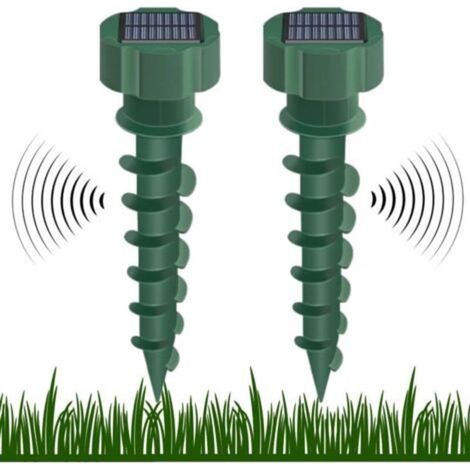 Lot de 2 répulsifs solaires à ultrasons pour souris, 3 modes, à énergie solaire, pour l'extérieur, longue distance, anti rongeurs, étanche (1/5)