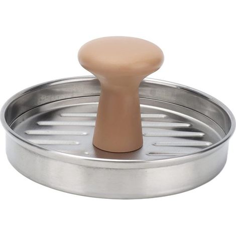 Pressa per hamburger in acciaio inox Stampo antiaderente per hamburger perfetti Strumento per pressare hamburger per cucine domestiche/ristoranti fast food Impugnatura ergonomica, per uso alimentar (1/2)