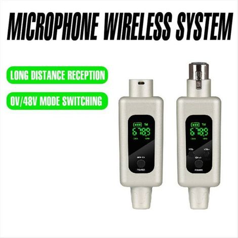 Convertisseur de Microphone Sans Fil 2,4 GHz, Émetteur UHF, Émetteur XLR, Récepteur, Adaptateur pour Microphone Dynamique Filaire (1/5)