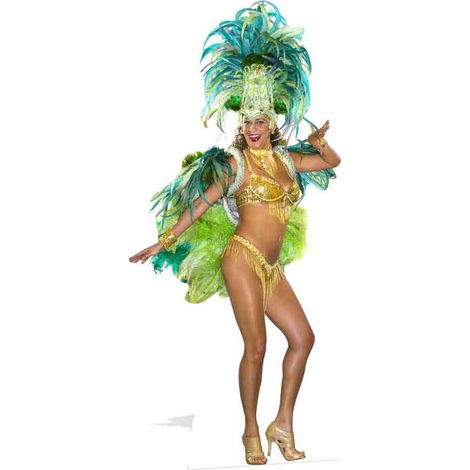 Figurine en carton Danseuse carnaval brésilien Haut 195 cm (1/4)