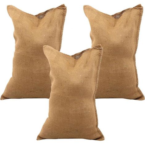 Säcke aus atmungsaktivem Leinen und Jute von OUNONA, 3er-Pack, für den Bau von Erdbaustoffen, ökologisch (1/5)